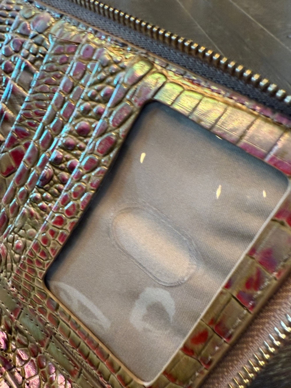 Brahmin large clutch wallet Skyler Multi Adama Iridescent CrocEmbossed read Rare - Picture 8 of 12